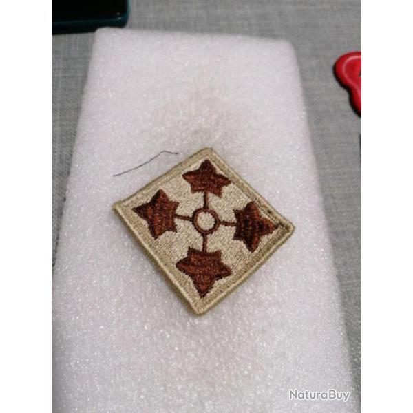 Patch arme us 4th INFANTRY DIVISION beige ORIGINAL. 1