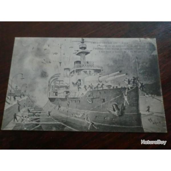 CP  dpt  83  CATASTROPHE  DU IENA  CROQUIS  EXPLOSION DES SOUTES  ARRIERE