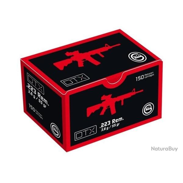 Munitions GECO Calibre 223 Rem FMJ DTX 55gr - 3.6g x150