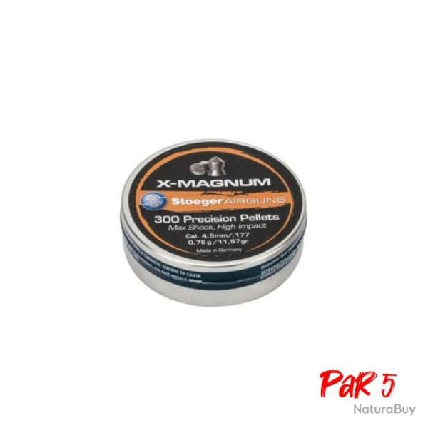Boite de plombs Stoeger X-magnum t�te pointue - 5.5 mm / Par 5