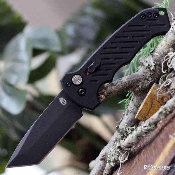 Couteau Automatique Gerber 06 Lame Tanto Acier S30V Manche Aluminium Button Lock Made USA G30001297
