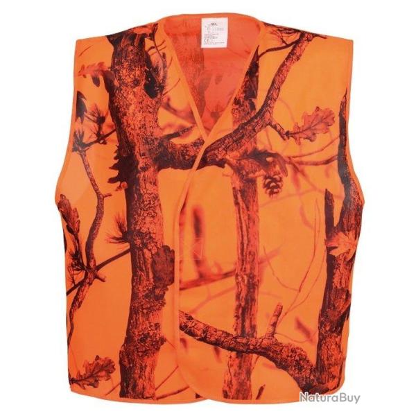 Gilet de traque enfant camouflage orange GhostCamo PERCUSSION-8/10 ans