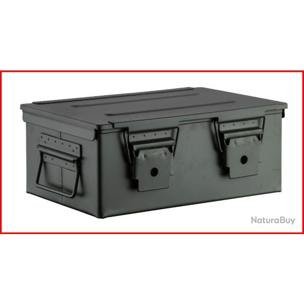 CAISSE A MUNITIONS METALLIQUE VERTE 33X22X13CM