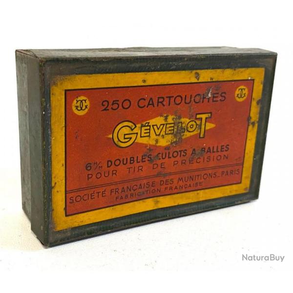 Ancienne Bote Vide de Collection Gvelot 6mm doubles culots  balles socite Franaise des Munition
