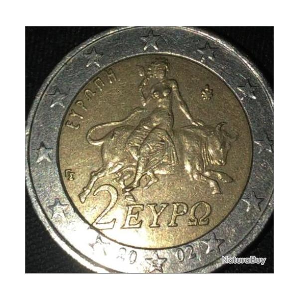 2 EUROS EYPO GRECE 2002  AVEC LE "   S    "dans le bas Raret� de la pi�ce  Dans la partie centrale