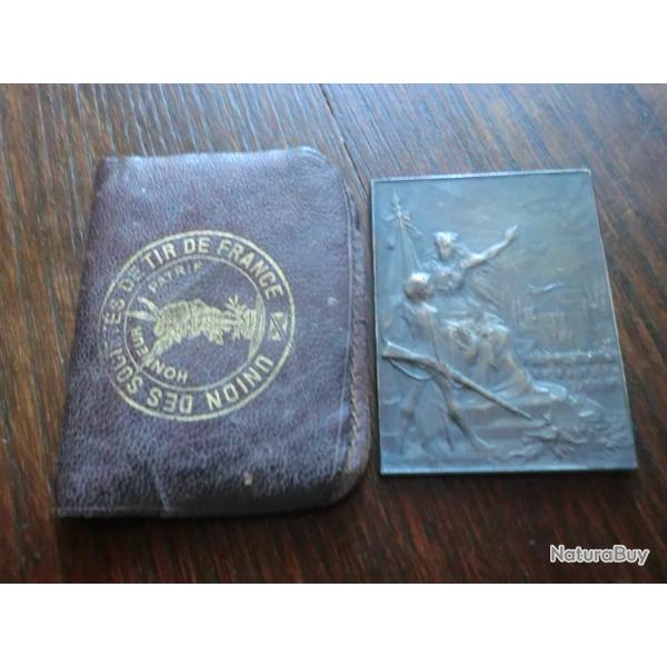 MEDAILLE BRONZE UNION DES SOCIETE DE TIR DE FRANCE  PAR DUPRE  / AVEC ETUI