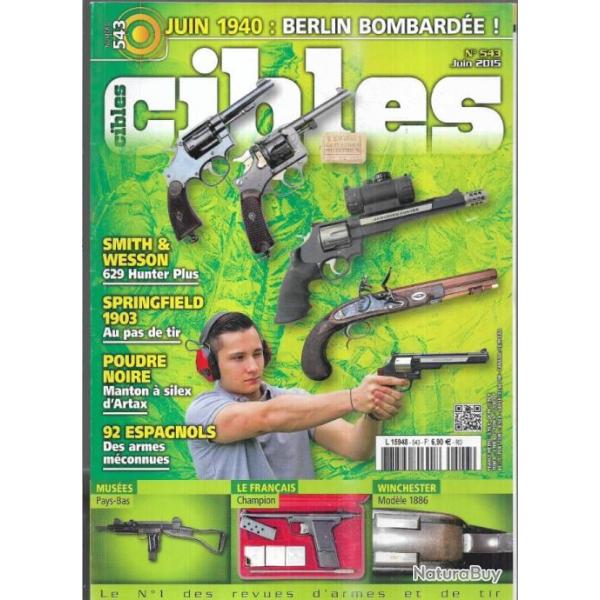 cibles 543 s&w 629 hunter plus, spartan blades, pistolet manton � silex, springfield 1903,