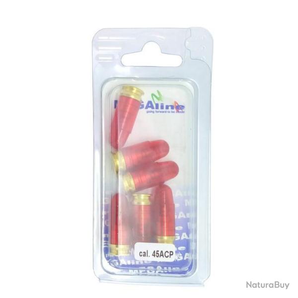 6 douilles amortisseur "Snap cap" .45 ACP en plastique