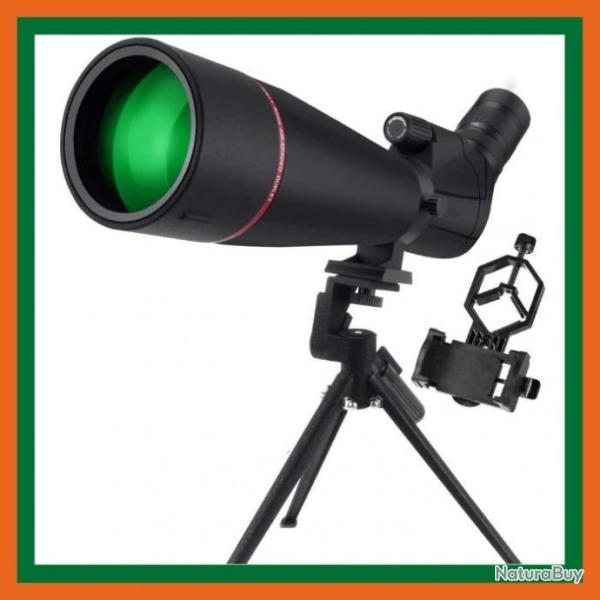 Longue vue monoculaire 20-60x80 IPX7 + accessoires - Livraison gratuite et rapide