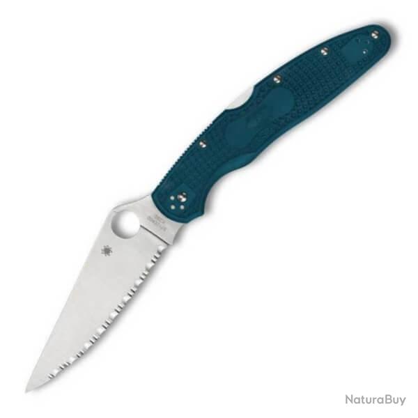 Couteau de poche Spyderco Police 4 K390 bleu crant�