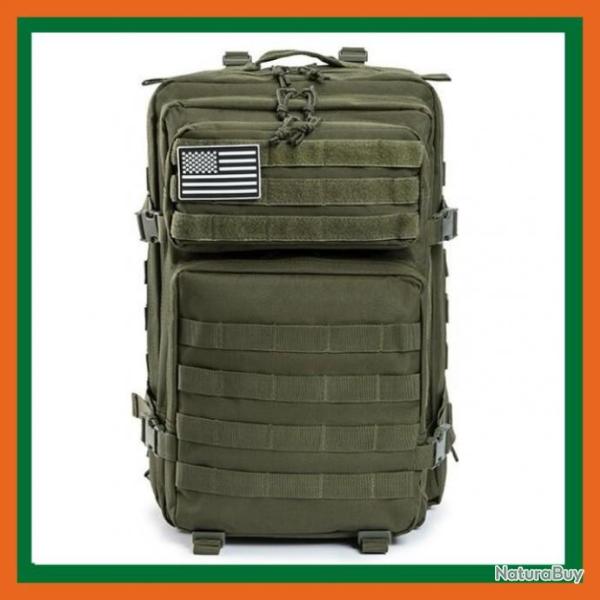 Sac � dos tactique militaire 50L -  50x30x30 - Vert arm�e - Livraison rapide