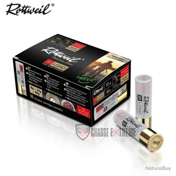 10 Cartouches ROTTWEIL Bi-Load Magnum 40G Cal 12/76