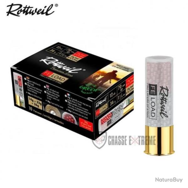 10 Cartouches ROTTWEIL Fe-Load Magnum 40G Cal 12/76