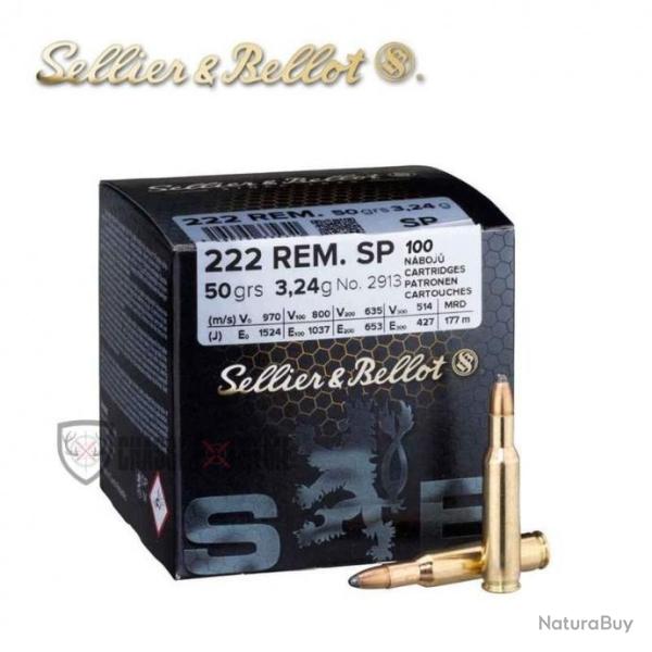 100 Munitions S&B cal 222Rem 50gr SP