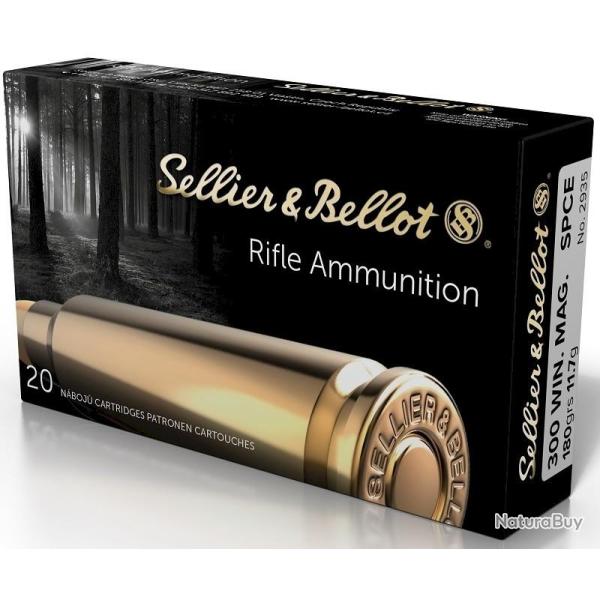 Munitions SELLIER BELLOT calibre 300 Win Mag SPCE 180gr - 11.7g x20