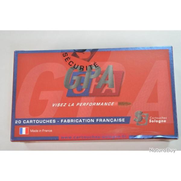 1 BOITE DE 20 BALLES SOLOGNE 9.3X62 GPA 15.5G/238GR  NEUVE