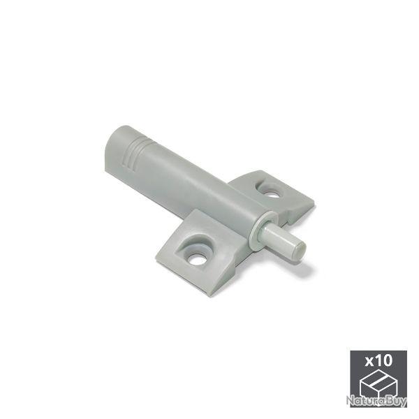 10 Pistons amortisseurs pour porte � charni�res, fermeture en douceur, Plastique, Gris Emuca