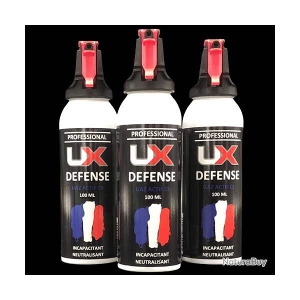 UX PRO / UMAREX - Lot de 3 Bombes Spray GAZ ACTIF CS 100 ml de d�fense UMAREX