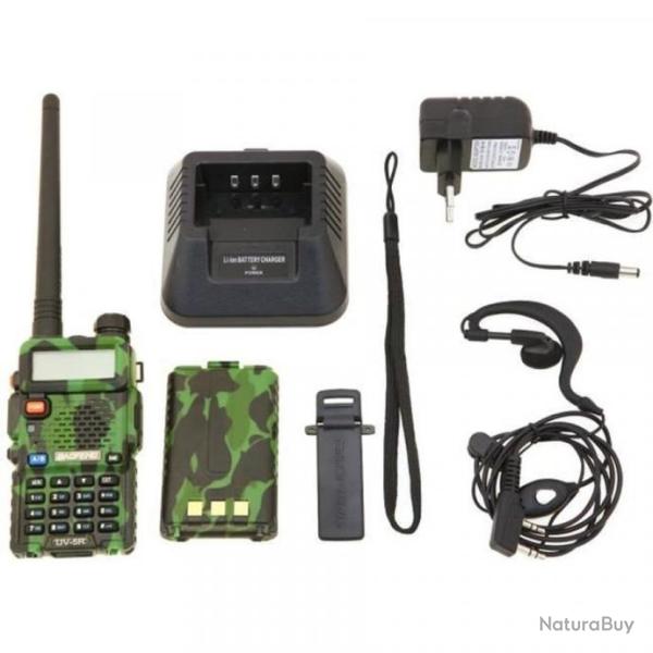Baofeng UV-5R Talkie-walkie FM radio VHF/UHF double bande affichage veille et horloge int�gr�e camo