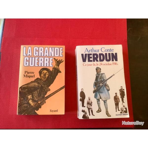 Lot de deux livres de guerre, Verdun et la grande guerre