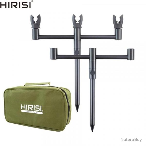 Pack Support 3 Cannes Pche 3 Ttes Repos Tiges 30/50cm Largeur 30cm Aluminium Diamtre 13mm