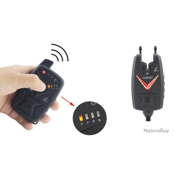 Kit Alarme P�che Carpe Sans Fil T�l�commande 2 Voies Etanche Pluie Antivol Port�e 150m Etui