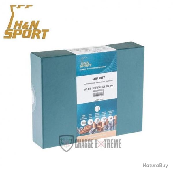 500 Ogives H&N Plastifi�es Gold Wad Cutter Cal 357 Mag 148gr