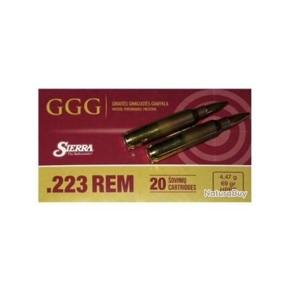 Munitions GGG cal.223 rem 5.56x45 hpbt sierra 69gr par 20