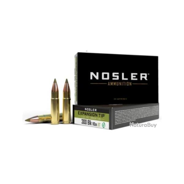 Cartouches NOSLER expansion 300 blk 110gr lead free par 20