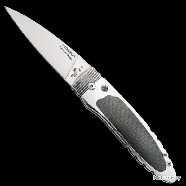 Couteau Automatique Bear OPS Incognito AUTO Lame Acier 14C28N Manche Acier/FCarbone USA BCAC800CFS