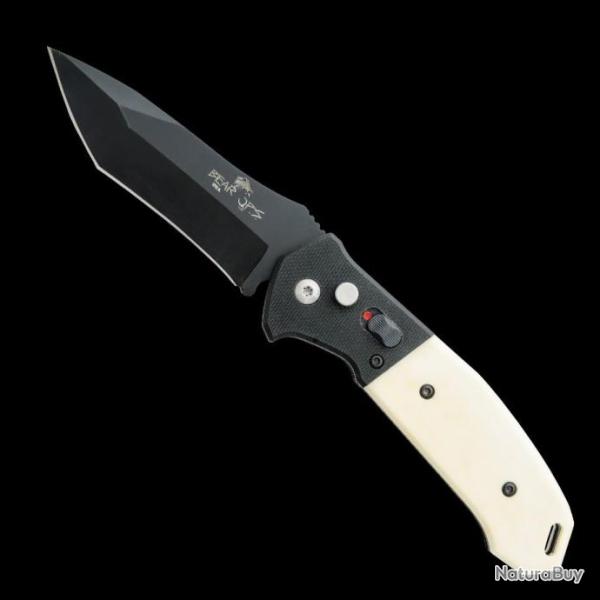 Couteau Automatique Bear OPS Bold Action V Tanto Lame Acier 14C28N Manche OS /G10 Made USA BCAC500WS