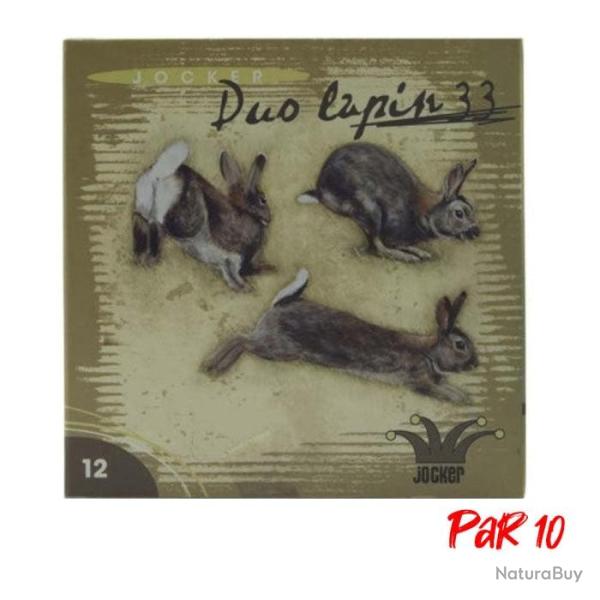 Bo�te de 25 Cartouches Jocker Duo Lapin 33 BP - Cal. 12/70/12 - PB 6,5/8 - Par 10