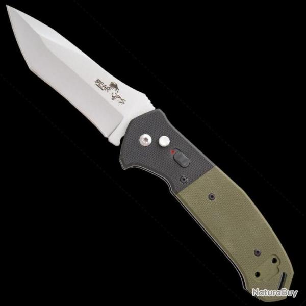 Couteau Automatique Bear OPS Bold Action V Tanto Lame Acier 14C28N Manche Green/G10 USA BCAC550B4P