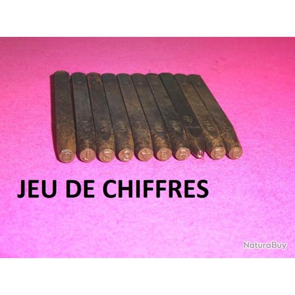 jeu de chiffres hauteur 4mm fabrication ANGLAISE emporte pi�ces - VENDU PAR JEPERCUTE (D22F211)