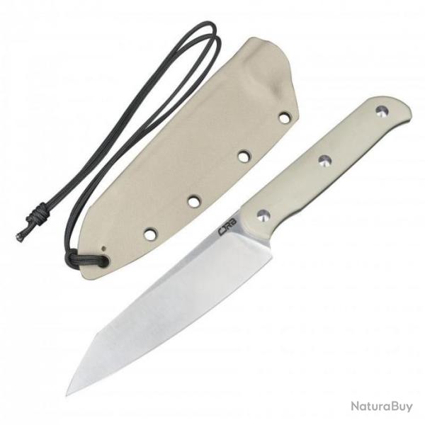 Couteau CJRB Silax Beige Lame Acier AR-RPM9 Satin Manche G10 Etui Kydex J1921BDE