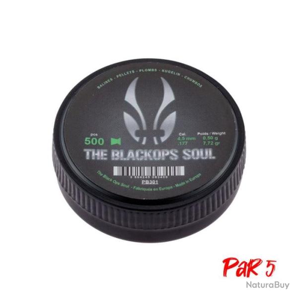 Boite de plombs Black Ops Soul � T�te plate - Par 5 / 4.5