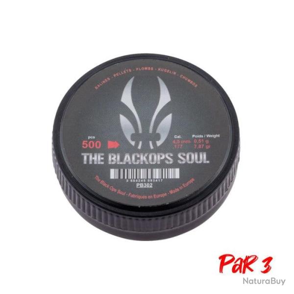 Boite de plombs Black Ops Soul � T�te pointue - Par 3 / 4.5