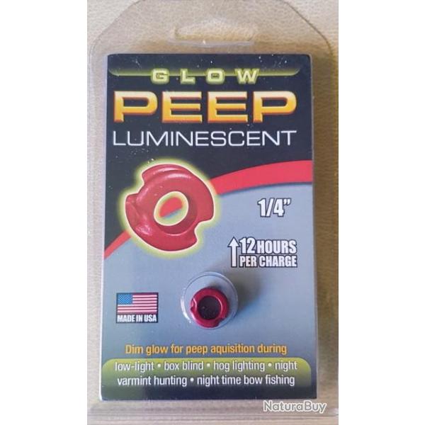 VISETTE GLOWPEEP Luminescente 1/4" - Rouge