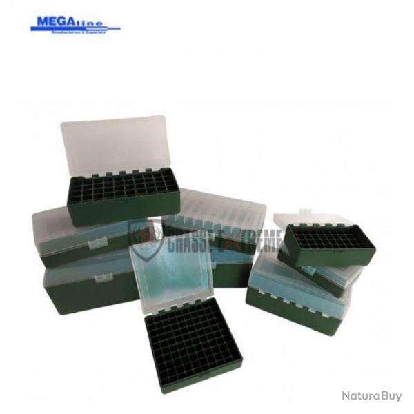 Bo�te � 50 Cartouches MEGALINE Verte/Couvercle transparent Cal 222/223