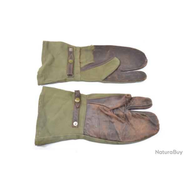 Paire de moufles / gants Arm�e Fran�aise ann�es 1950, motocycliste