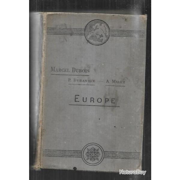 europe 1892 de marcel dubois , durandin et mallet,  scolaire ancien histoire , g�ographie ,d�mograph