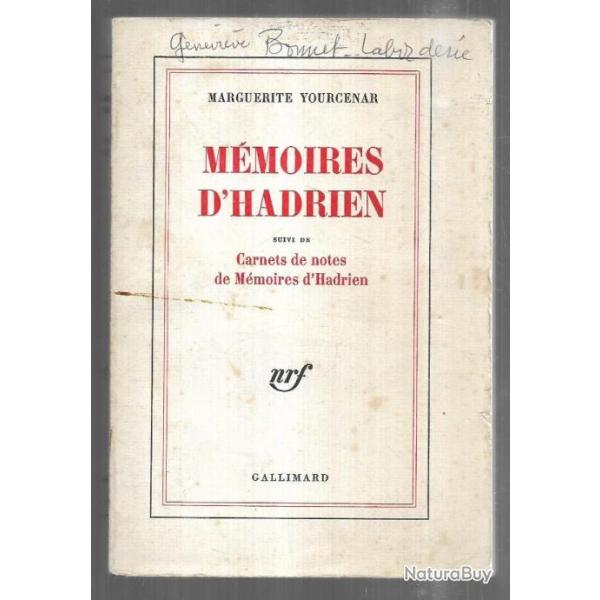 mmoires d'hadrien suivi de carnets de notes de mmoires d'hadrien marguerite yourcenar