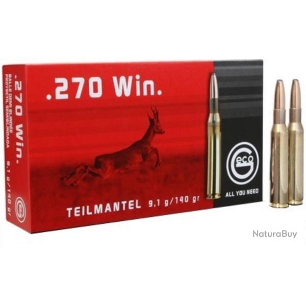 Munitions GECO calibre 270 Win Softpoint 140gr - 9.1g x20