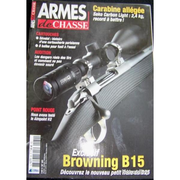 REVUE "ARMES DE CHASSE" EDITIONS LARIVIERE N�60 janvier-f�vrier-mars- 2016- 98 pages - 27x30 cm