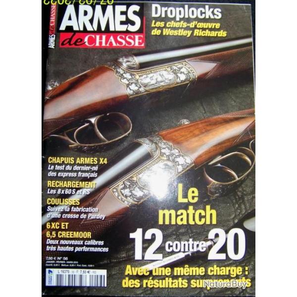 REVUE "ARMES DE CHASSE" EDITIONS LARIVIERE N�56 janvier-f�vrier-mars-2015- 98 pages - 27x30 cm