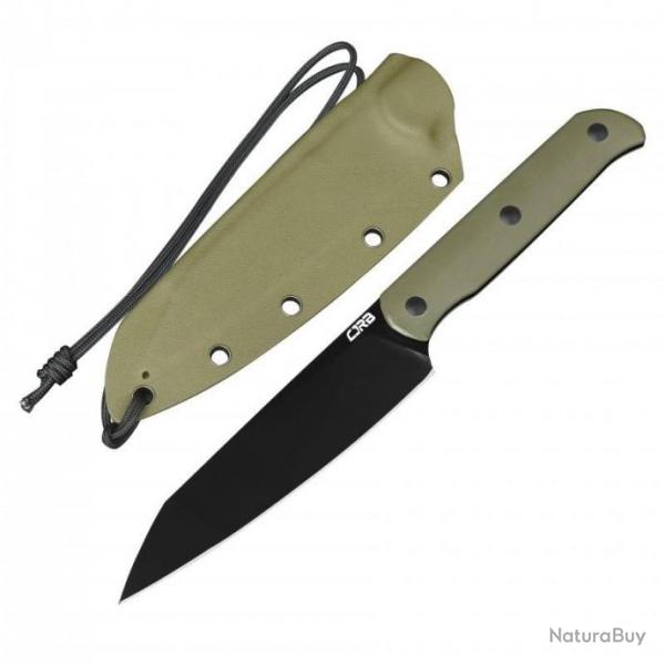 Couteau CJRB Silax Green Lame Acier AR-RPM9 Black Manche G10 Etui Kydex J1921BBGN