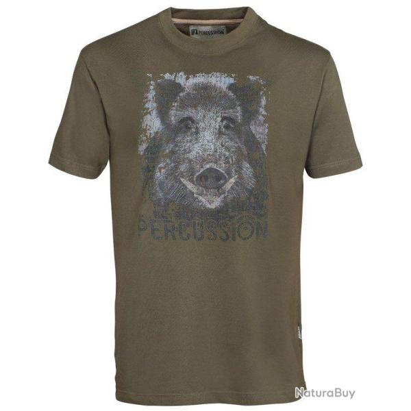Tee shirt Sanglier kaki PERCUSSION