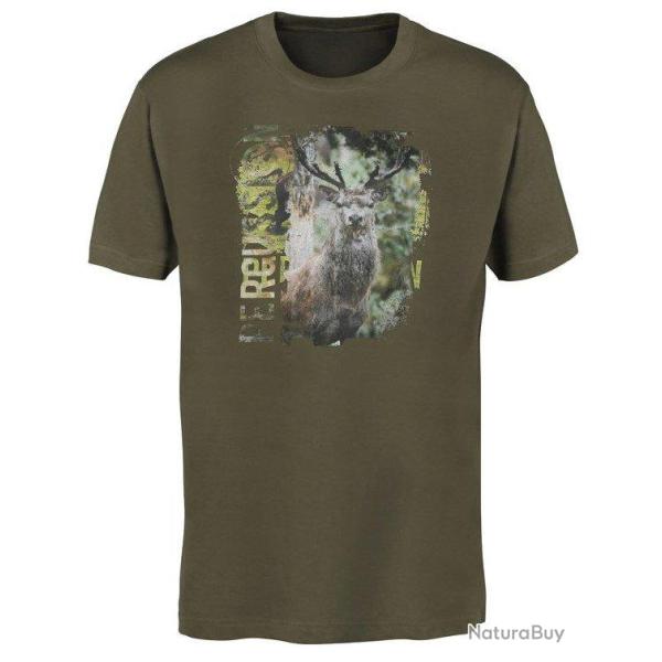 Tee shirt Cerf kaki PERCUSSION