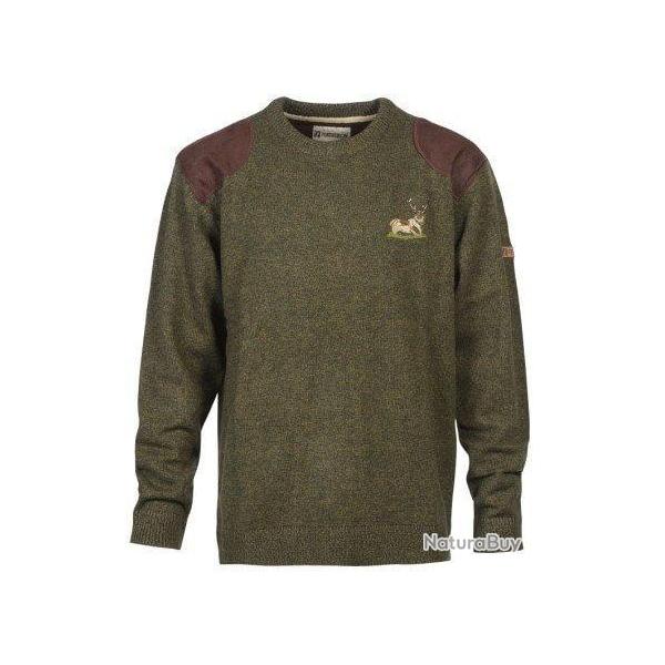 Pull de chasse col rond broderie Cerf Percussion