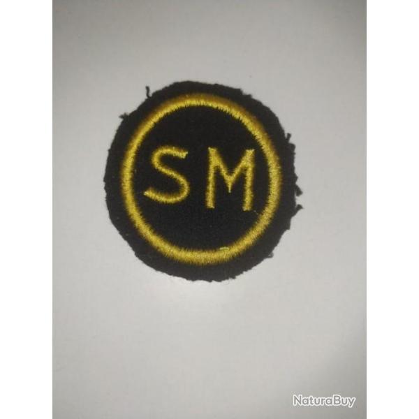 �cusson tissu brod� : "SM" secr�taire militaire - Marine Nationale (france).